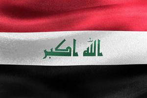 3D-illustration av en irak flagga - realistiska viftande tyg flagga foto