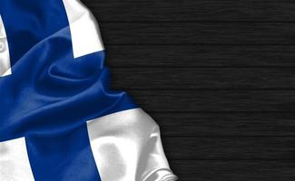 3D-rendering närbild av Finlands flagga foto