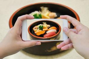 sushi set bakgrund foto