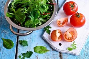 tomater och grön sallad