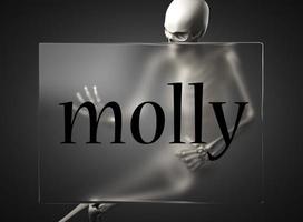 molly ord om glas och skelett foto