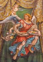 Sevilla - fresco av ängel med rosorna