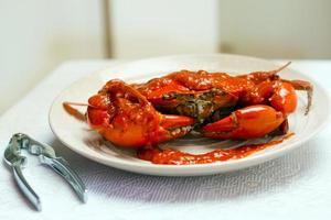 chili krabba, kryddig krabba foto