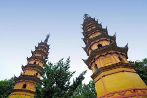 buddhistiska tvillingpagoder i Suzhou - Kina