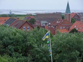 solnedgång på stranden på juist island foto