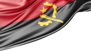 angola flagga isolerad på vit bakgrund, 3d illustration foto