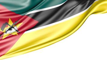 Moçambique flagga isolerad på vit bakgrund, 3d illustration foto