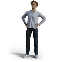 casual man - 3d - illustration - render - digital konst foto