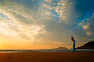yoga på en strand