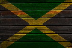 jamaicas flagga på trä foto