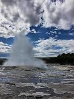 utsikt över en gejser på Island foto