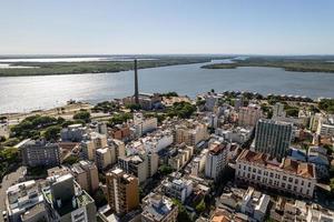 Flygfoto över porto alegre, rs, Brasilien. Flygfoto över den största staden i södra Brasilien. foto