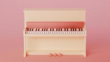 klassiskt piano på rosa bakgrund. 3d-rendering. foto