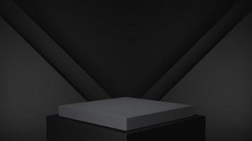 3d svart fyrkantig produktdisplaypodium foto