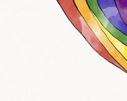 LGbt pride månad akvarell textur koncept. regnbågsflagga borste stil isolera på vit bakgrund. foto