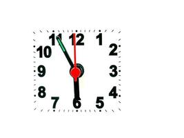 klocka som visar tid på en vit bakgrund foto