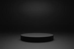 3d render svart lyx podium piedestal produkt display på vit bakgrund. 3d mockup illustration foto
