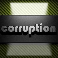 korruption ord av järn på kol foto