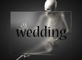 bröllop ord på glas och skelett foto