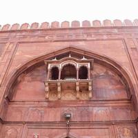 arkitektonisk detalj av Jama Masjid-moskén, Old Delhi, Indien, den spektakulära arkitekturen av den stora fredagsmoskén Jama Masjid i Delhi 6 under Ramzan-säsongen, den viktigaste moskén i Indien foto