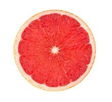 grapefrukt isolerad på vit bakgrund. rund skiva färsk frukt. med urklippsbana. foto