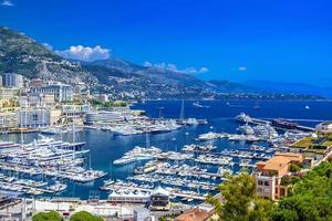 hamn med yachter i la condamine, monte-carlo, monaco, cote d'azur, franska rivieran foto