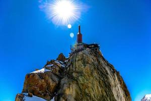 aiguille du midi observationsstation chamonix, mont blanc, haute foto