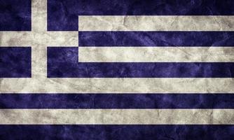 greklands grunge flagga. föremål från min vintage retroflaggorsamling foto