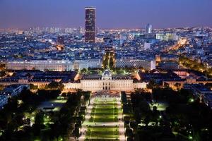 Paris panorama, Frankrike på natten. foto