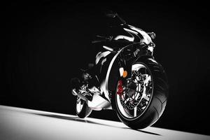 motorcykel på svart bakgrund. foto