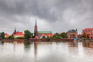 wroclaw, Polen. ostrow tumski och oder floden foto