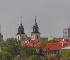 gamla stan vid floden vistula pittoreska landskap i staden Warszawa, Polen foto