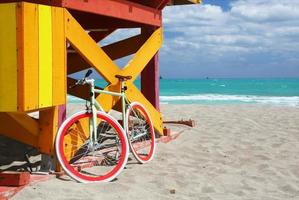 cykel & livräddare station på Miami Beach