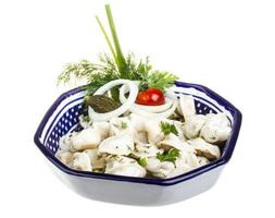 skål med traditionell rysk maträtt - pelmeni foto