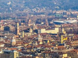 hdr Flygfoto över Turins centrum foto