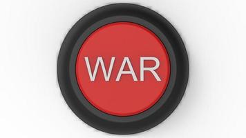 krig röda knappen isolerade 3d illustration gör foto