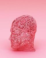 abstrakt koncept färgglada av män och hans hjärna och kropp 3d-rendering foto