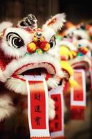 traditionella färgglada kinesiska lejon foto
