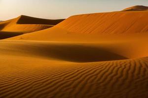 vackra sanddyner i saharaöknen i Marocko. landskap i afrika i öknen. foto