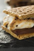 s'mores med marshmallows choklad och graham crackers foto