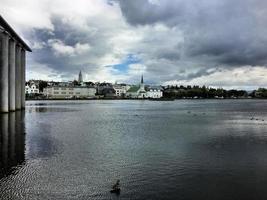 utsikt över reykjavik på island foto