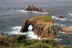 en vy av cornwall kusten vid landsänden foto