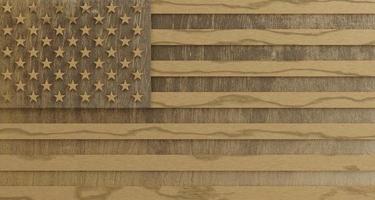 trä Förenta staternas nationsflagga med stjärnor och ränder 3d render illustration foto