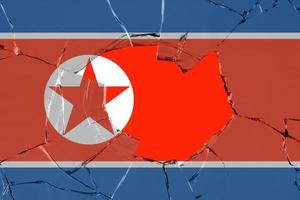 Nordkoreas flagga på glas foto