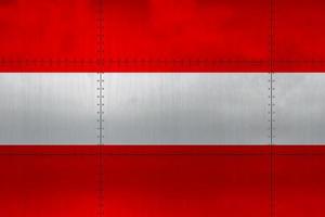 Österrikes flagga på metall foto