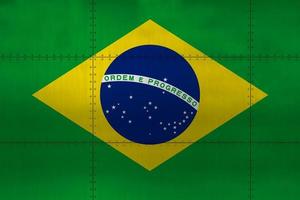 Brasiliens flagga på metall foto