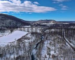 snötäckta berg, new york foto