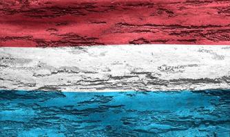 3D-illustration av en luxemburgsk flagga - realistiskt viftande tygflagga foto
