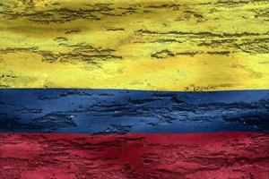 colombia flagga - realistiskt viftande tygflagga foto