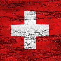 schweizisk flagga - realistiskt viftande tygflagga foto